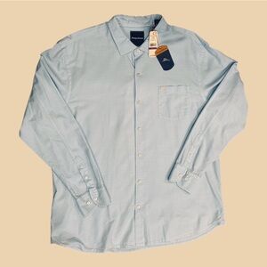 Tommy Bahama Island Twill Cotton Silk LS Button Down Shirt Mens‎ XXL NWT Blue